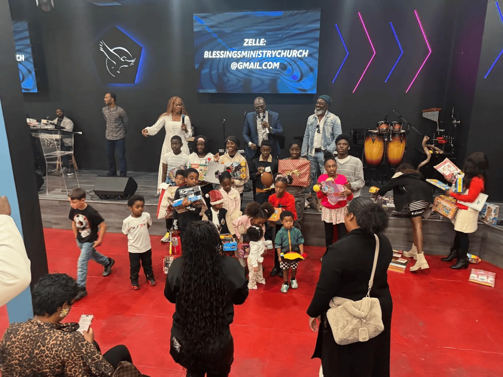 Children and families at Blessings Ministry Church outreach